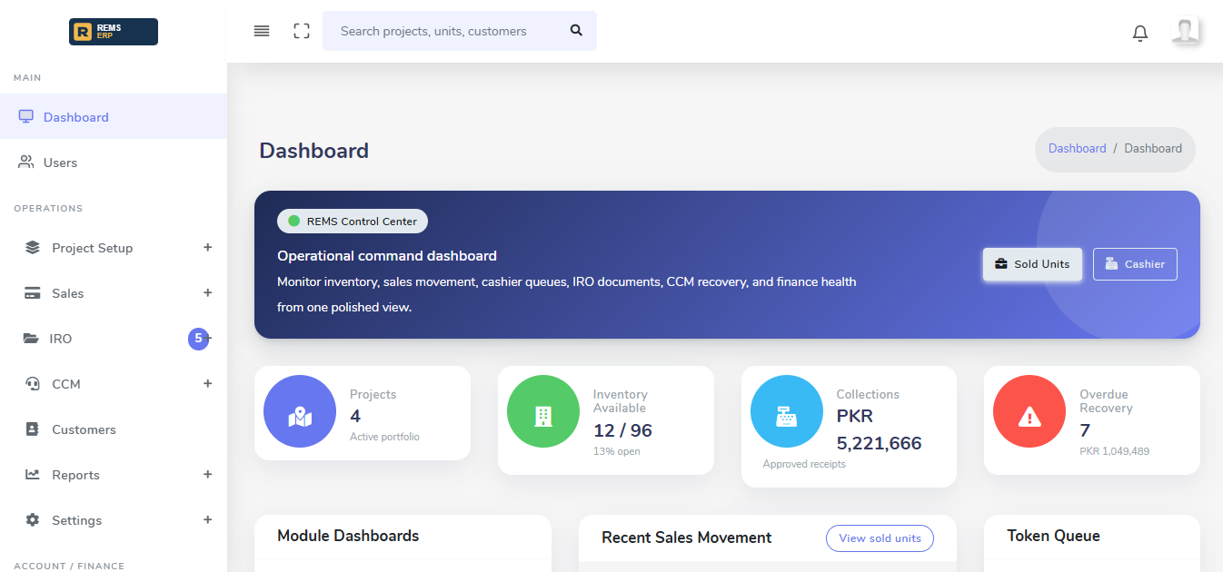 REMS operational command dashboard